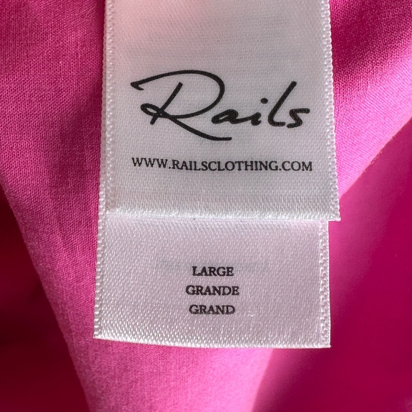 Rails Arlo Button Down in Azalea Women's Size Large Cotton Poplin Tencel - Picture 5 of 8